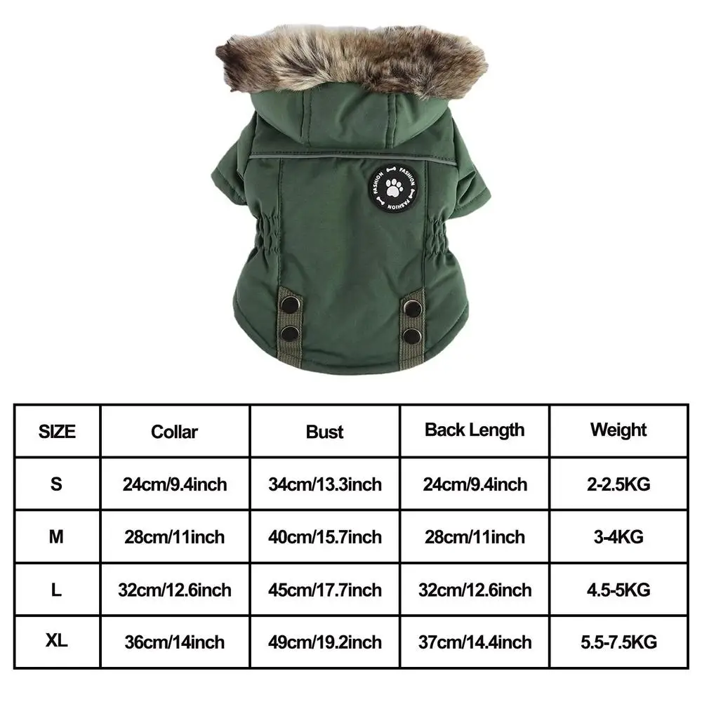 Cat Dog Doggie Down Jacket Hoodie Coat Pet Clothes Warm Clothing For Small Dogs Winter Thick Padded Warm Coat Vest Clothes For