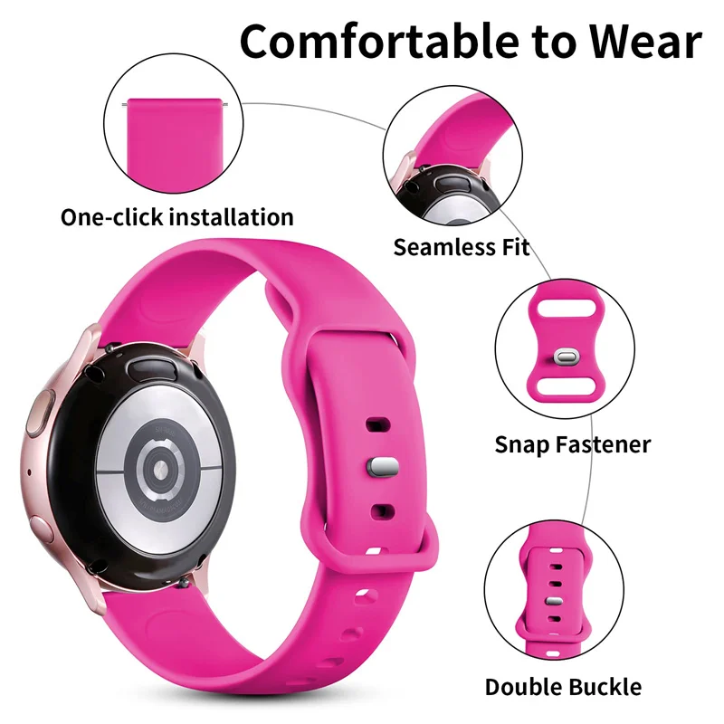Sport band For Samsung Galaxy watch 6/5/pro/4/Active2 20mm silicone Huawei gt 2-3 bracelet galaxy watch 6 Classic 47/43mm strap