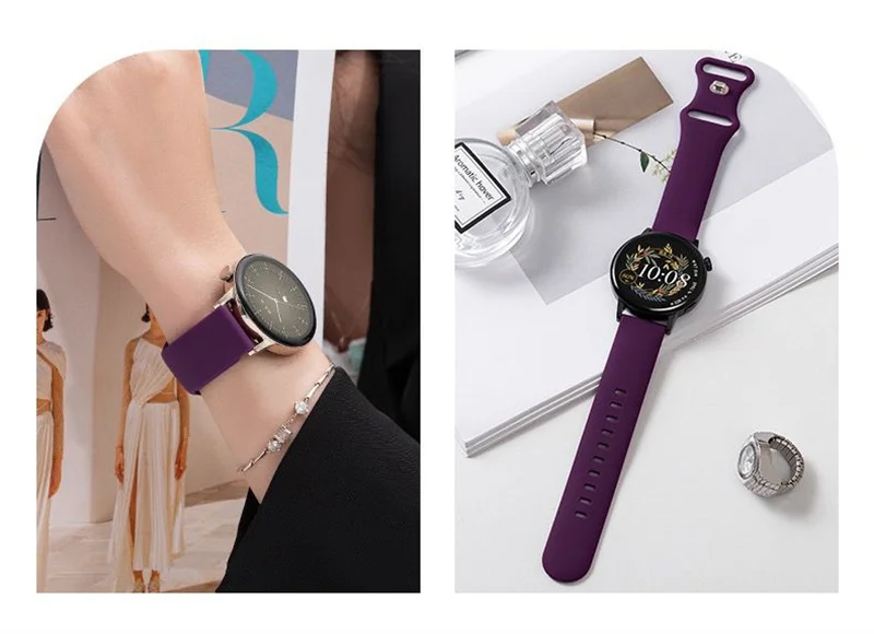 Sport band For Samsung Galaxy watch 6/5/pro/4/Active2 20mm silicone Huawei gt 2-3 bracelet galaxy watch 6 Classic 47/43mm strap