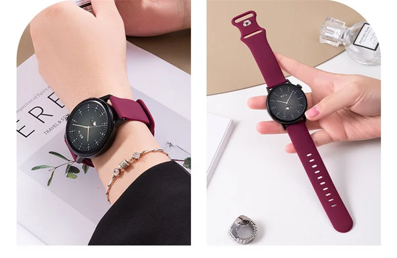 Sport band For Samsung Galaxy watch 6/5/pro/4/Active2 20mm silicone Huawei gt 2-3 bracelet galaxy watch 6 Classic 47/43mm strap