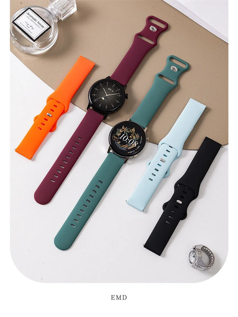 Sport band For Samsung Galaxy watch 6/5/pro/4/Active2 20mm silicone Huawei gt 2-3 bracelet galaxy watch 6 Classic 47/43mm strap