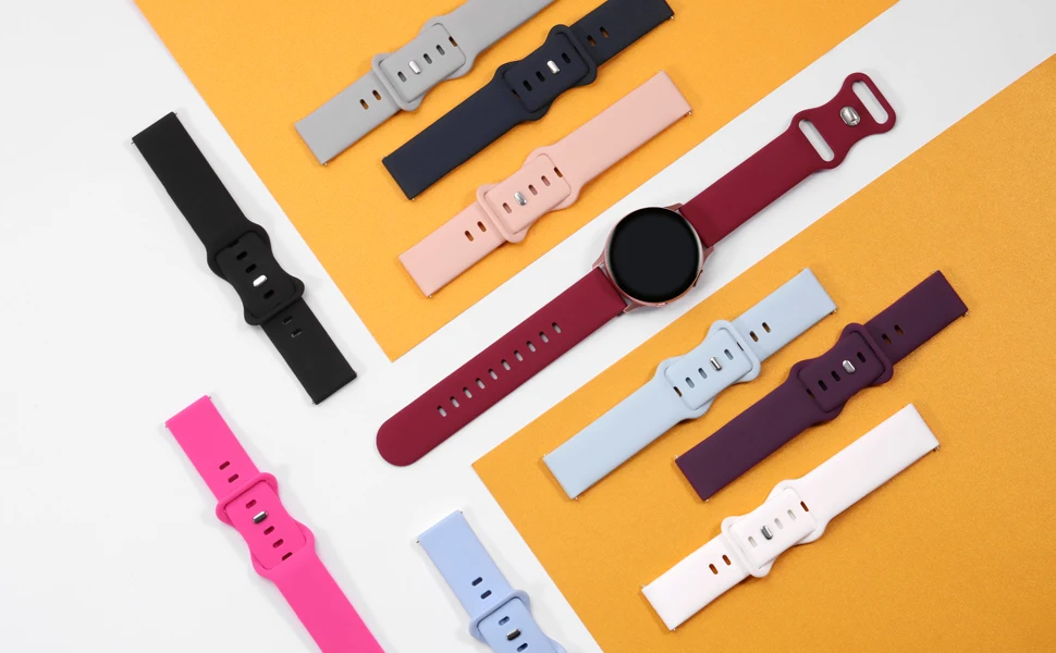 Sport band For Samsung Galaxy watch 6/5/pro/4/Active2 20mm silicone Huawei gt 2-3 bracelet galaxy watch 6 Classic 47/43mm strap