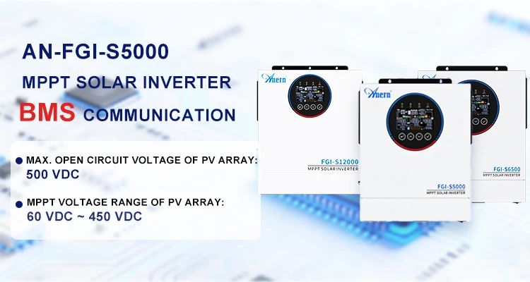 Anern 8.2KW 10.2KW Off Grid Inverter on Grid 230V Pure Sine Wave Solar Inverter 48v Hybrid Dual Mppt 160A Solar Charger