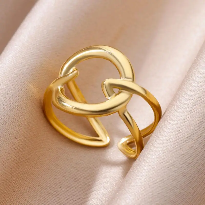 316L Stainless Steel Ring for Women Gold Color Rings Female Vintage Wedding Jewelry 2024 Trendy Accessories Birthday Gift Anillo