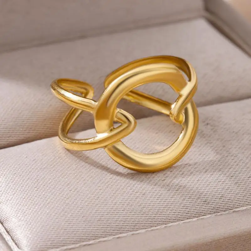 316L Stainless Steel Ring for Women Gold Color Rings Female Vintage Wedding Jewelry 2024 Trendy Accessories Birthday Gift Anillo