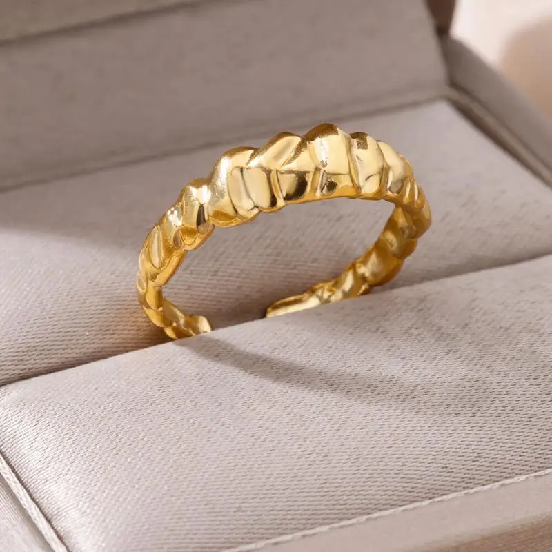 316L Stainless Steel Ring for Women Gold Color Rings Female Vintage Wedding Jewelry 2024 Trendy Accessories Birthday Gift Anillo