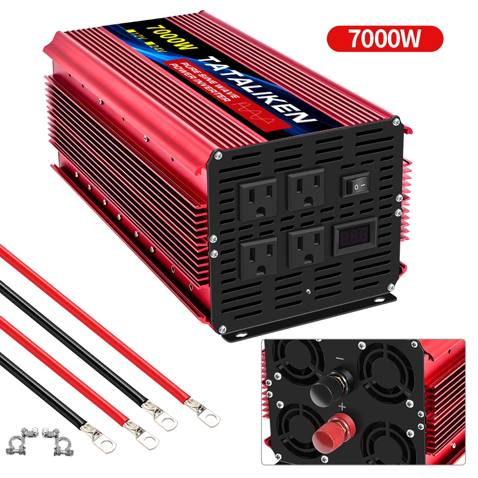 Pure Sine Wave Inverter DC12V/24V To AC110V 60HZ 1600W 2500W 3500W 4500W 5000W 6000W 7000W 8000W Power Voltage Converte