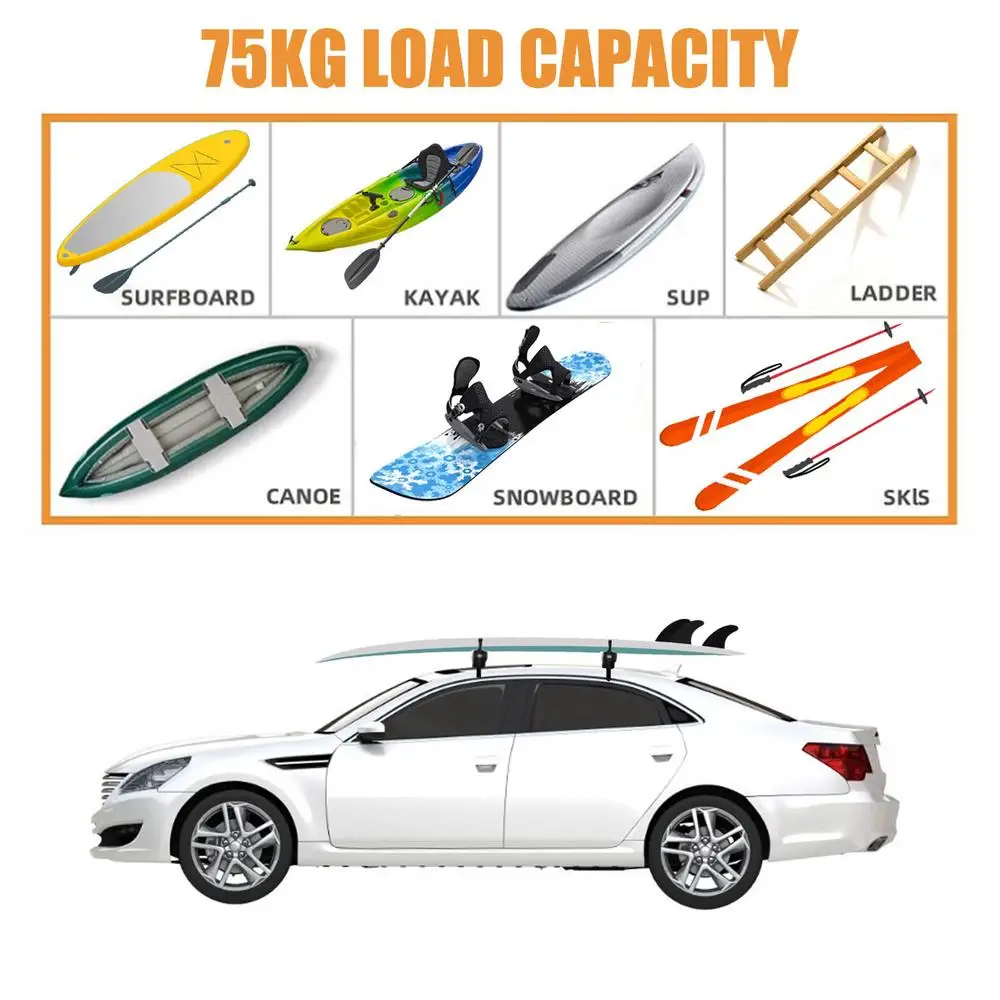 Car Roof Luggage Soft Rack Pads Light Duty Car Roof Rack Cushion Pads For Kayak Canoe Surfboard Paddle Snowboard Sups Board