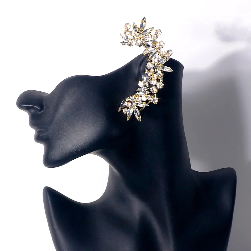 Stonefans Tassel Geometric Ear Clips Without Piercing Jewelry Earring for Women Fashion 2024 Bride Party Eear Cuff Accessories