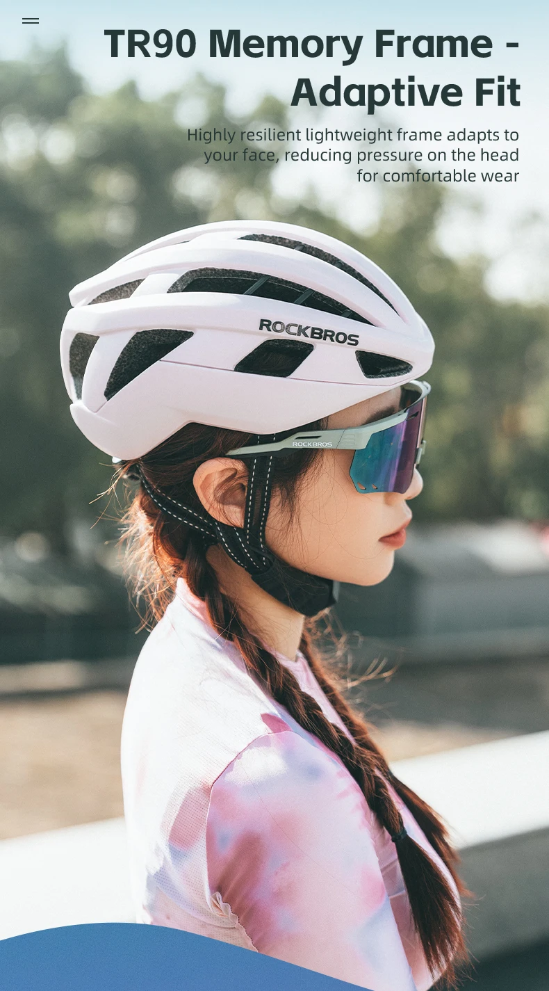 ROCKBROS Cycling Glasses Photochromic UV400 Protection Sunglasses Lightweight MTB Road Bike Glasses Hiking Fishing Goggles
