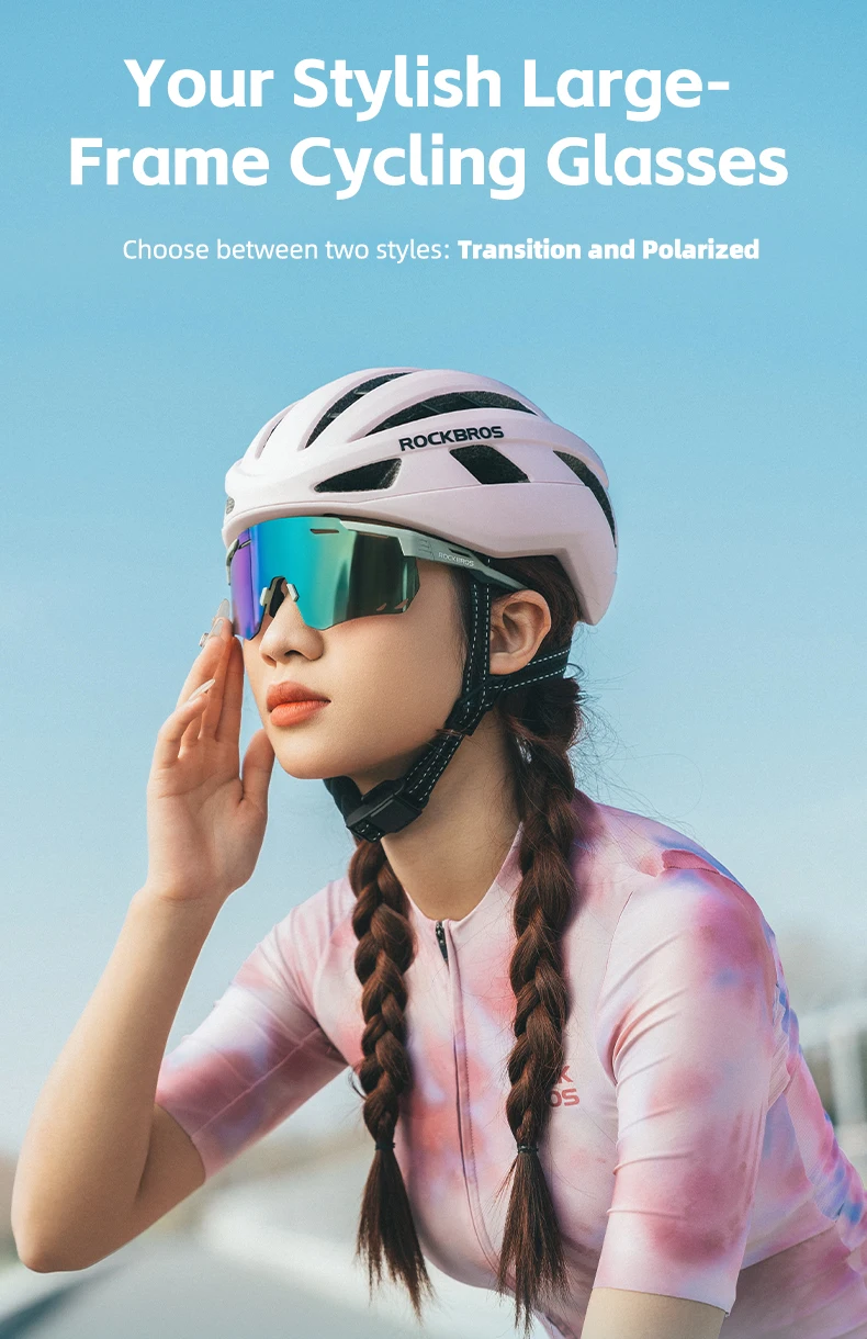 ROCKBROS Cycling Glasses Photochromic UV400 Protection Sunglasses Lightweight MTB Road Bike Glasses Hiking Fishing Goggles