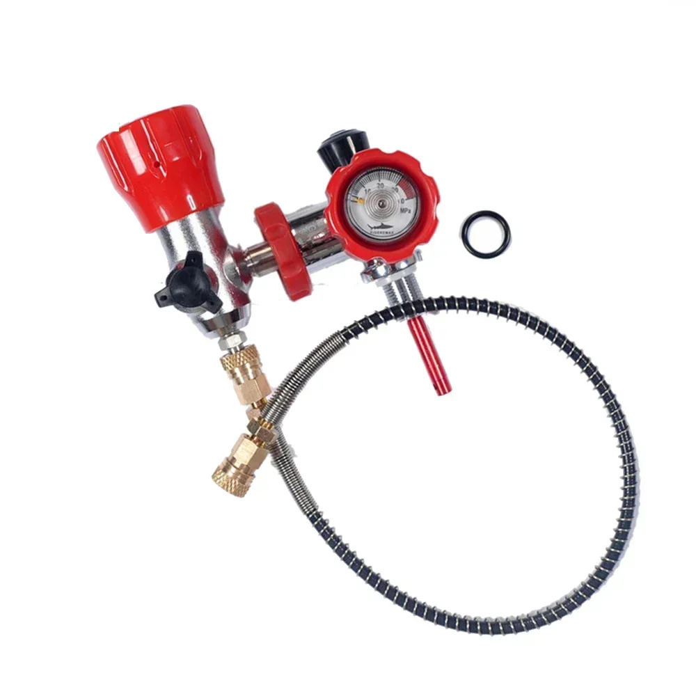 TUXING 4500psi 6.8L Carbon Fiber Cylinder with Fill Station Regulating Valve 300Bar High Pressure HPA Cylinder for Scuba Diving
