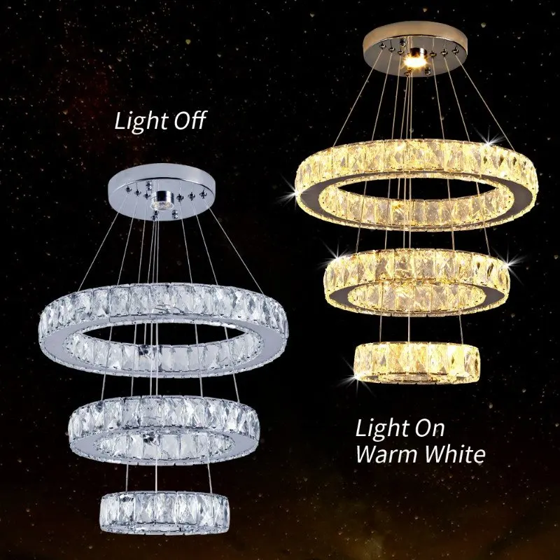 Luxury K9 Crystal Led Modern Pendant Light Chandelier DIY Shape Nordic Ceiling Lamp Lustre Living Dining Room Hang Decor Fixture
