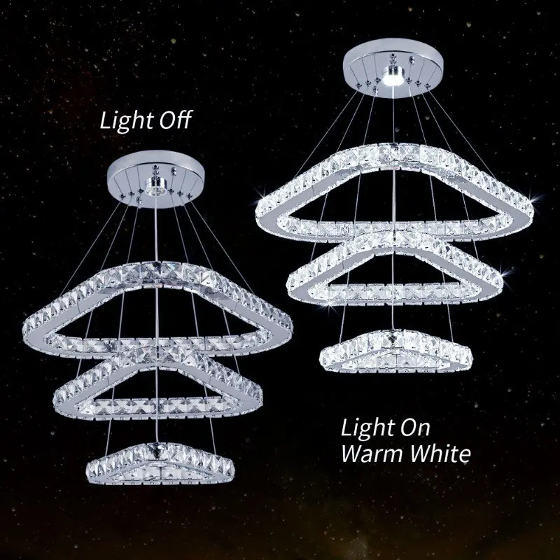 Luxury K9 Crystal Led Modern Pendant Light Chandelier DIY Shape Nordic Ceiling Lamp Lustre Living Dining Room Hang Decor Fixture