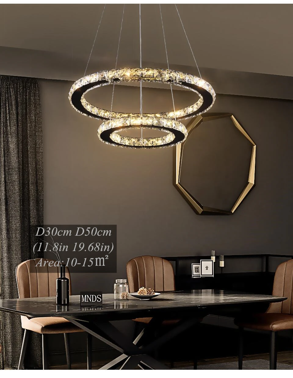 Luxury K9 Crystal Led Modern Pendant Light Chandelier DIY Shape Nordic Ceiling Lamp Lustre Living Dining Room Hang Decor Fixture
