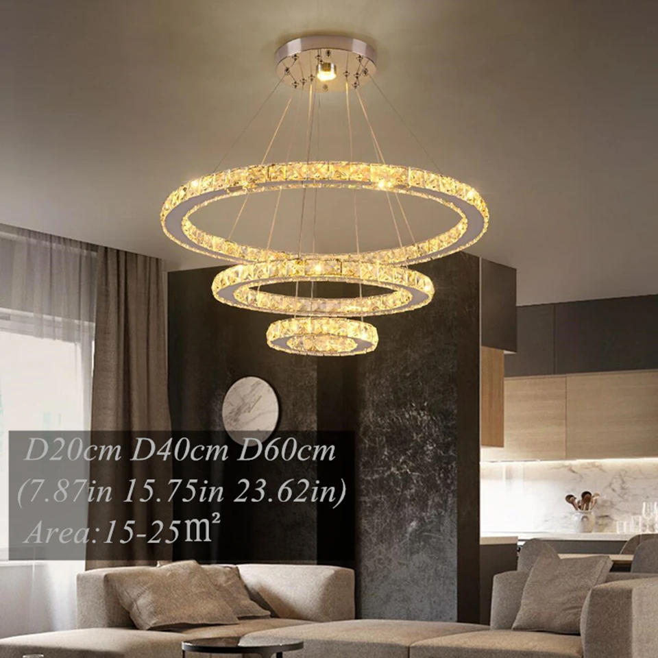 Luxury K9 Crystal Led Modern Pendant Light Chandelier DIY Shape Nordic Ceiling Lamp Lustre Living Dining Room Hang Decor Fixture