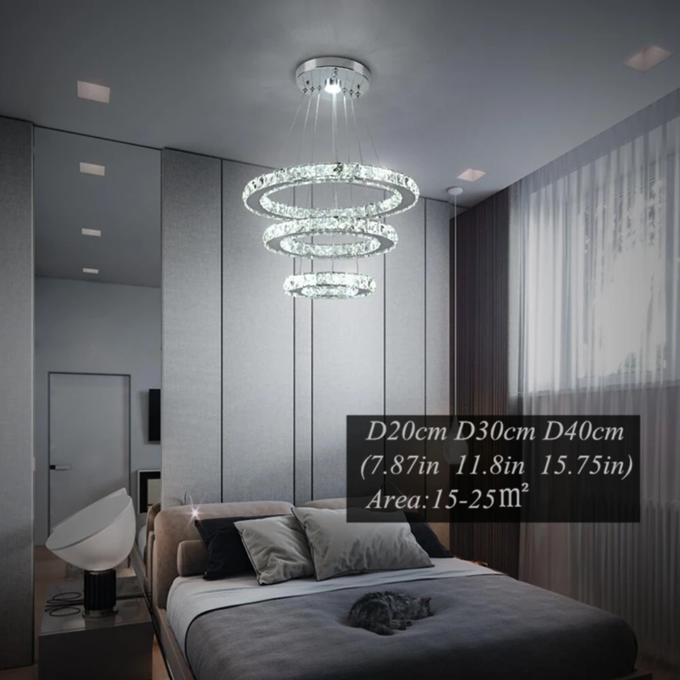 Luxury K9 Crystal Led Modern Pendant Light Chandelier DIY Shape Nordic Ceiling Lamp Lustre Living Dining Room Hang Decor Fixture