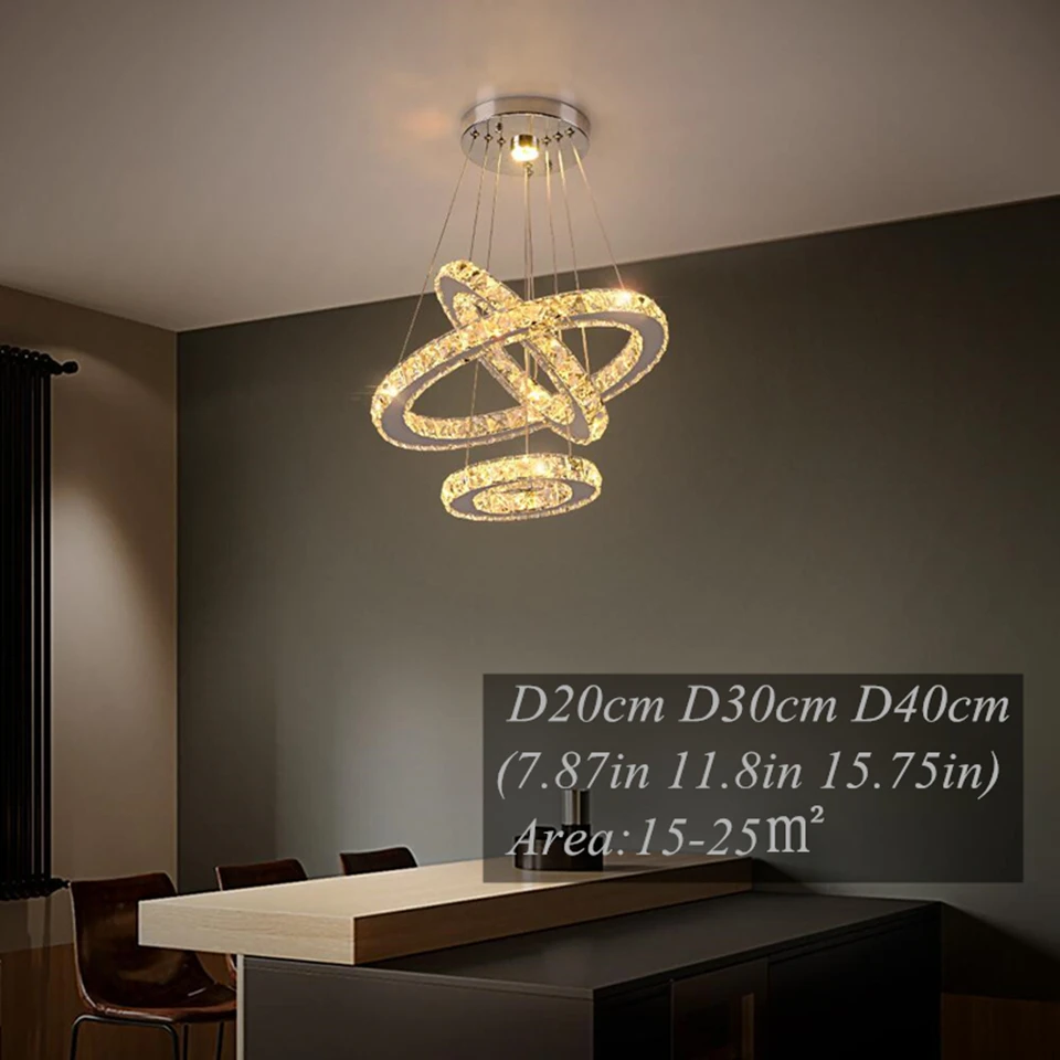 Luxury K9 Crystal Led Modern Pendant Light Chandelier DIY Shape Nordic Ceiling Lamp Lustre Living Dining Room Hang Decor Fixture