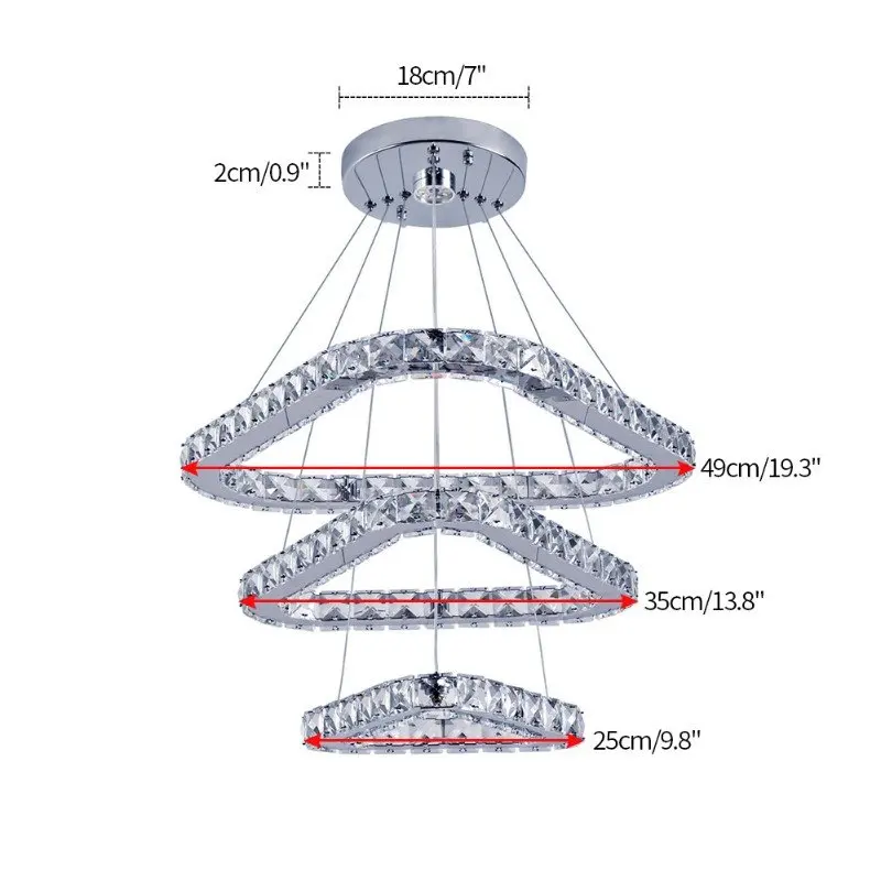 Luxury K9 Crystal Led Modern Pendant Light Chandelier DIY Shape Nordic Ceiling Lamp Lustre Living Dining Room Hang Decor Fixture