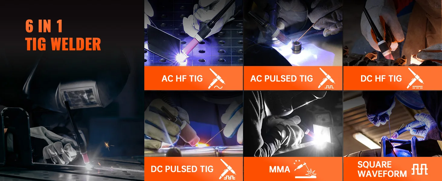 AC/DC TIG Welder HITBOX HBT250P HF TIG MMA ARC Stick Pulse Argon 2T/4T IGBT Inverter Aluminum Welding Machine EU Plug
