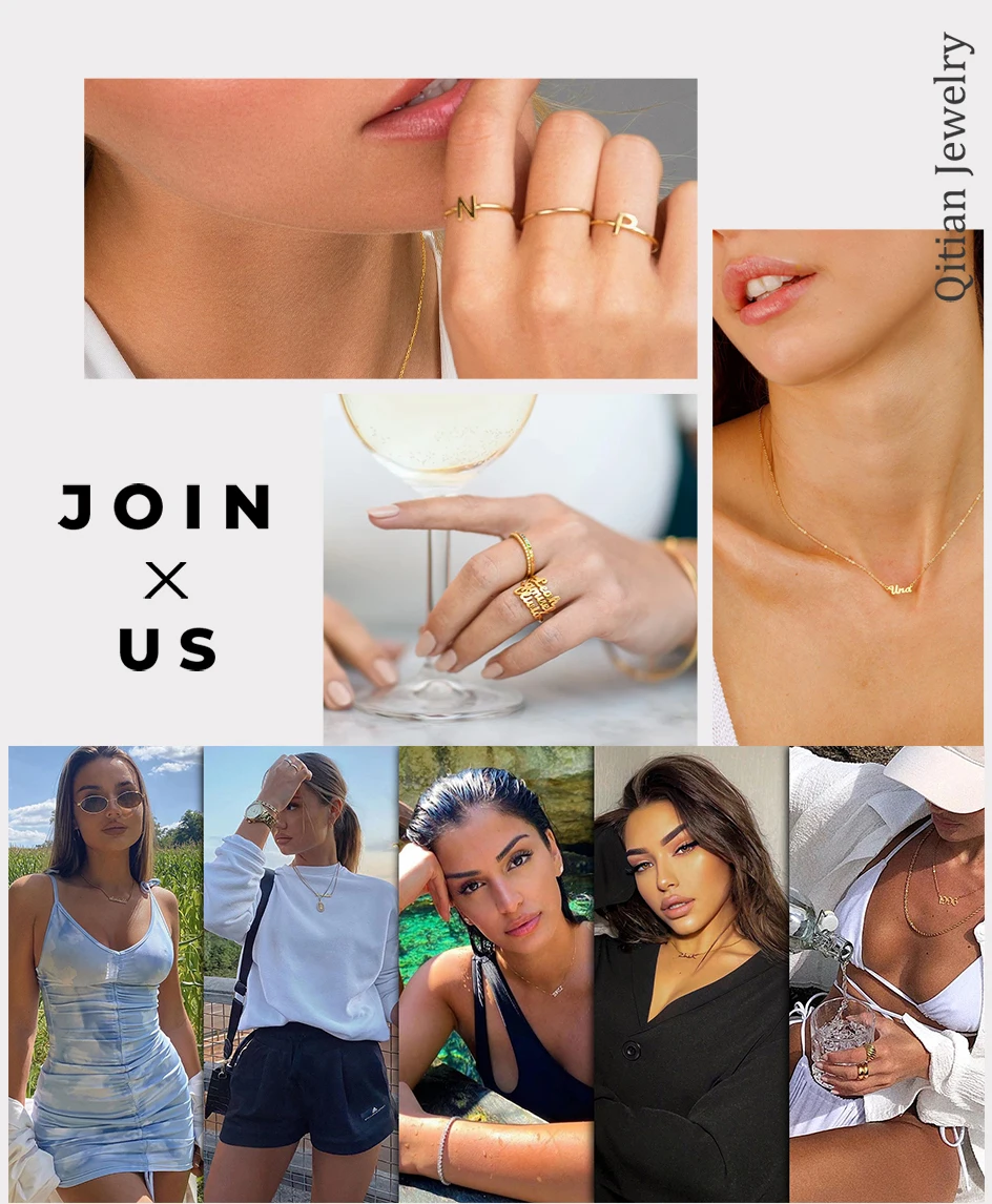 Customized Necklace Old English Font Engraved Nameplate Pendant Personalized Custom 14K Gold Plated Name Necklace Goth Styles
