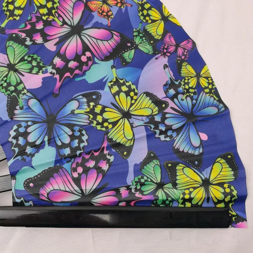 Portable Folding Fans Oxford Fabric Fluorescent Folding Fan Cute Collapsible Fans For Dances Stage Performances Colorful Folding