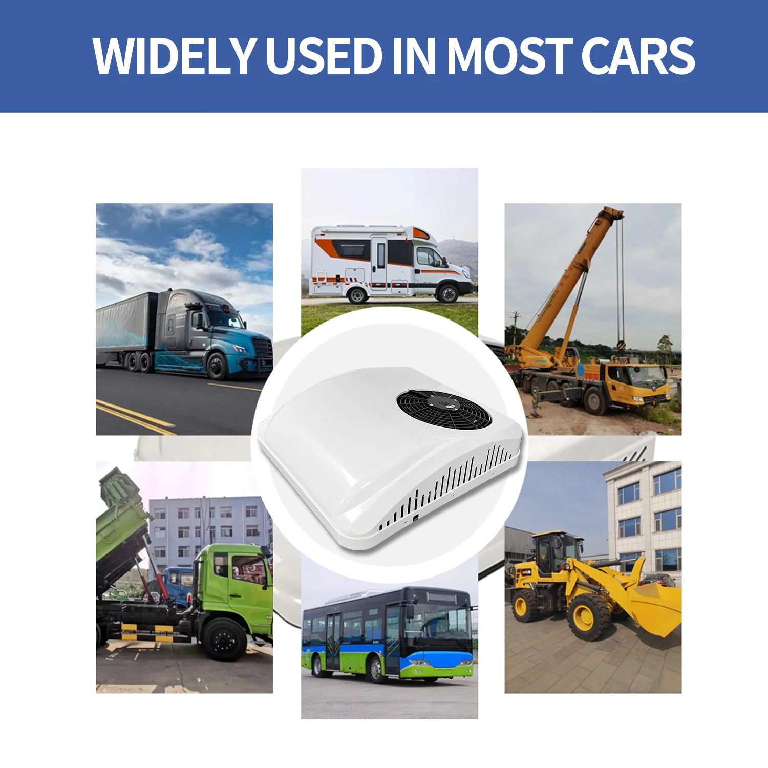 Treeligo 12V Heat&Cool Roof Air Conditioner Electric Cool RV Rooftop Parking AC Unit for Truck Camper Van Caravans Motor Home