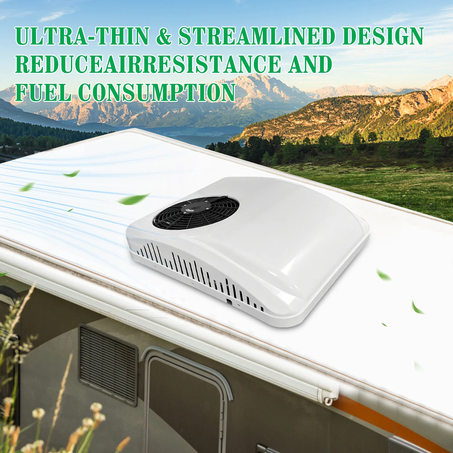 Treeligo 12V Heat&Cool Roof Air Conditioner Electric Cool RV Rooftop Parking AC Unit for Truck Camper Van Caravans Motor Home