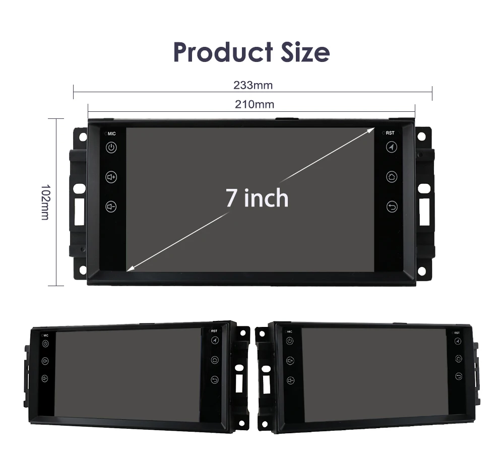 Hizpo 7" Android 13 for Jeep Cherokee Compass Commander Wrangler 300C Caliber Liberty Car Radio Stereo 4G+WIFI AI Voice GPS Navi