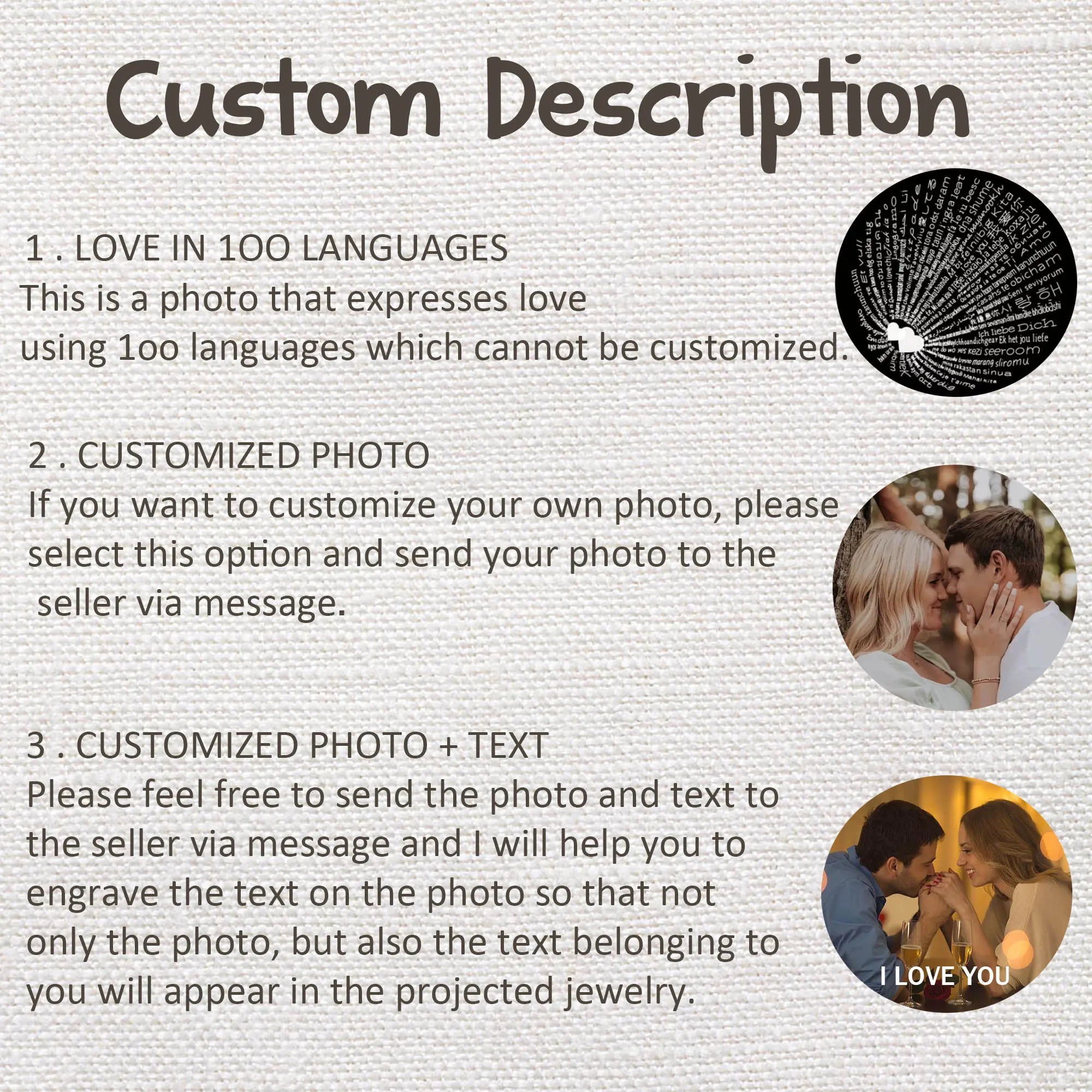 Custom Photo Projection Bracelet Adjustable Woven Titanium Steel Pendant DIY Picture Bracelet Jewelry Valentine's Day Gift