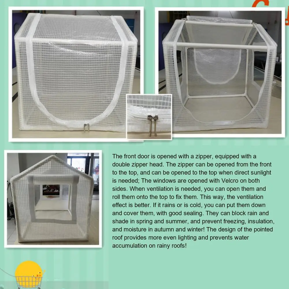 Mini Greenhouse Outdoor Flower House Easy Set Up UV Protected Thickened PE Cover Roll-up Zippered Window Patio For Outdoor
