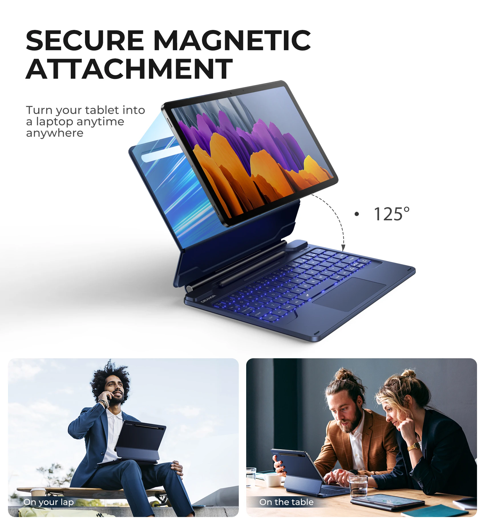 DEXNOR Magnetic Keyboard For Samsung Galaxy Tab S9 11/ Tab S9 FE 10.9 Floating Cantilever Stand Multi-Touch Trackpad Pen Holder