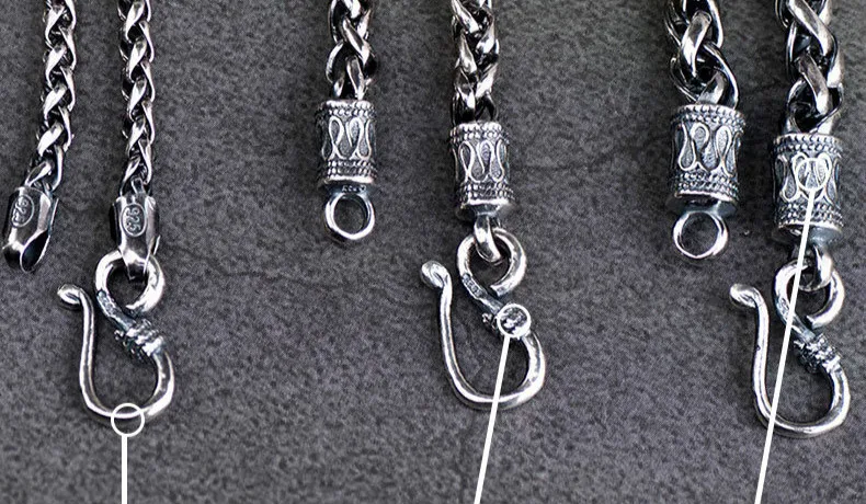S925 Metal Making 3mm,4mm,5mm Dragon Keel Chain as Men Gift and with Wood Box