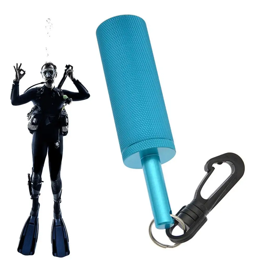 Scuba Rattle Underwater Shaker Aluminum Alloy diving rattle with Clip Noise Maker Signal Bell Diving Stick Communication Device