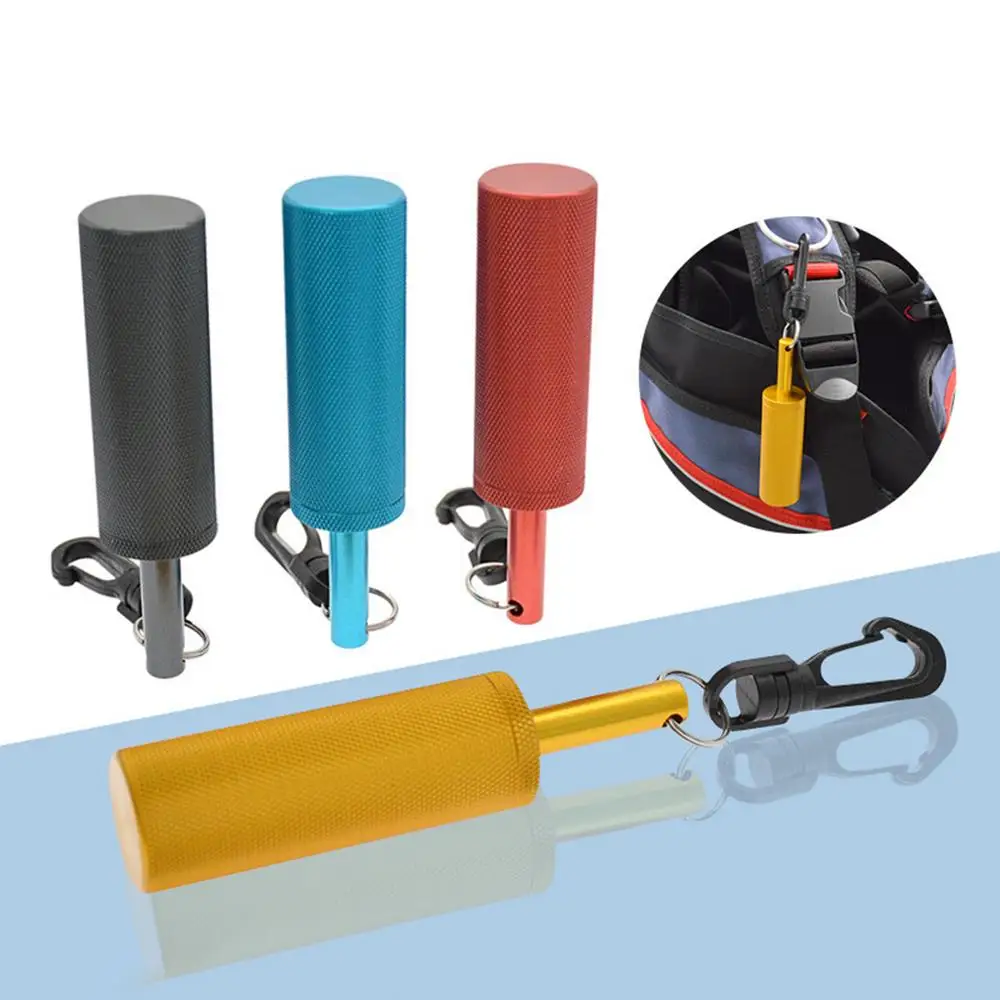 Scuba Rattle Underwater Shaker Aluminum Alloy diving rattle with Clip Noise Maker Signal Bell Diving Stick Communication Device