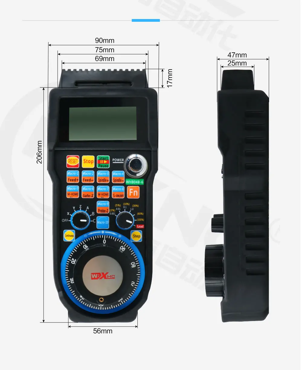 【 US/EU】XHC LHB04B/WHB04B CNC Mach3 Handwheel Wireless MPG Hanging Handwheel for Milling Machine 4/6 Axis Mach3 Controller