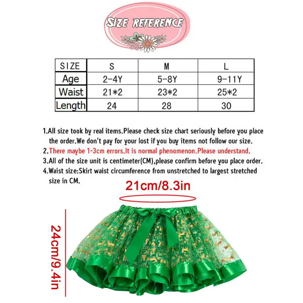 Christmas Skirt Girls Red Holiday Cosplay Costume Christmas Cosplay Dress Printed With Cartoon Elk And Christmas Trees With Hair