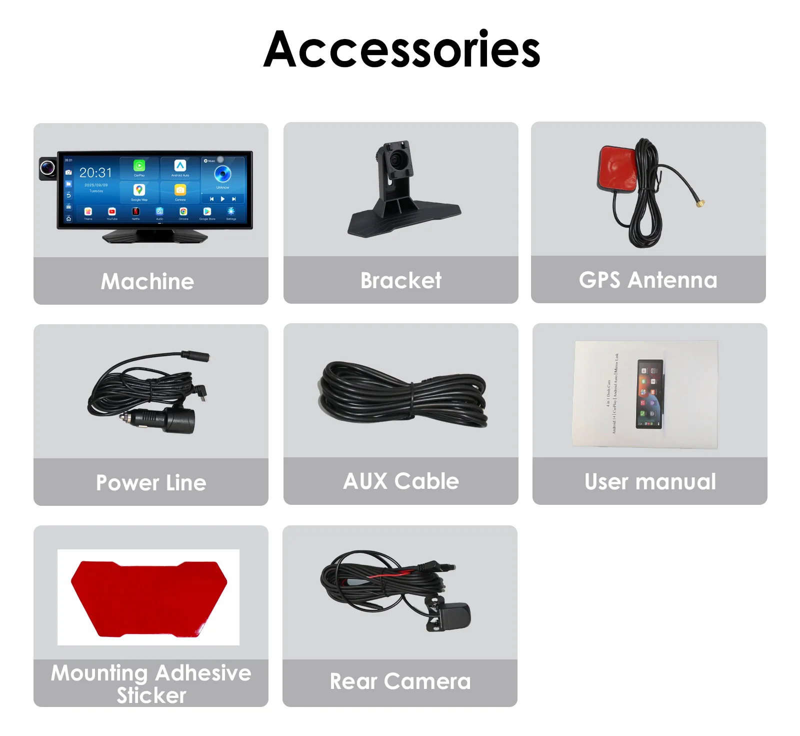 Hizpo Rotatable Adjustable Monitor Universal Car Radio Multimedia Video Player Wireless Carplay Wireless Android Auto FM BT AUX
