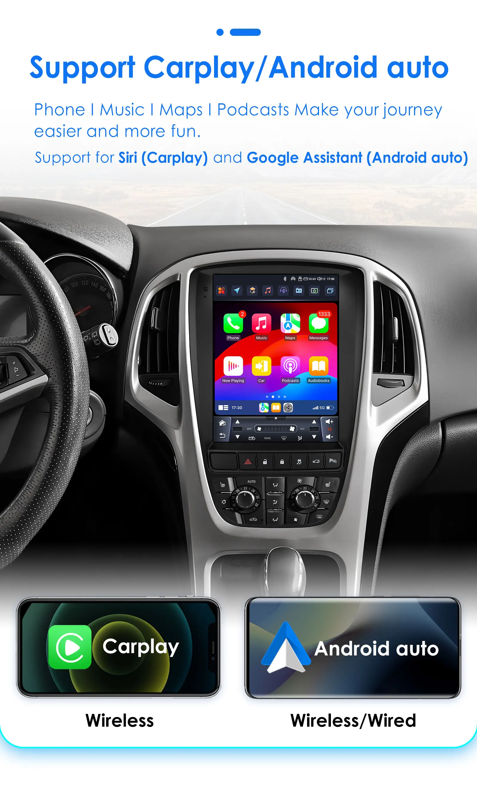 Hizpo 9.7" Car Radio for Opel Astra J Buick Verano 2009 - 2015 Vertical Screen Multimedia Player 2 Din GPS Carplay Auto Stereo
