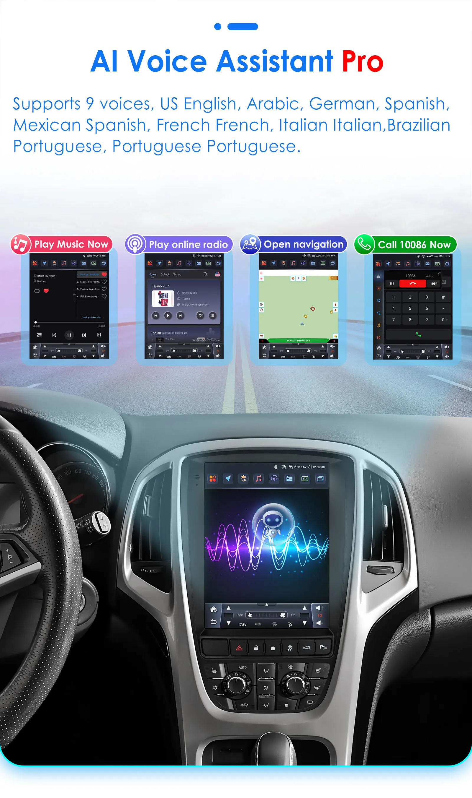 Hizpo 9.7" Car Radio for Opel Astra J Buick Verano 2009 - 2015 Vertical Screen Multimedia Player 2 Din GPS Carplay Auto Stereo