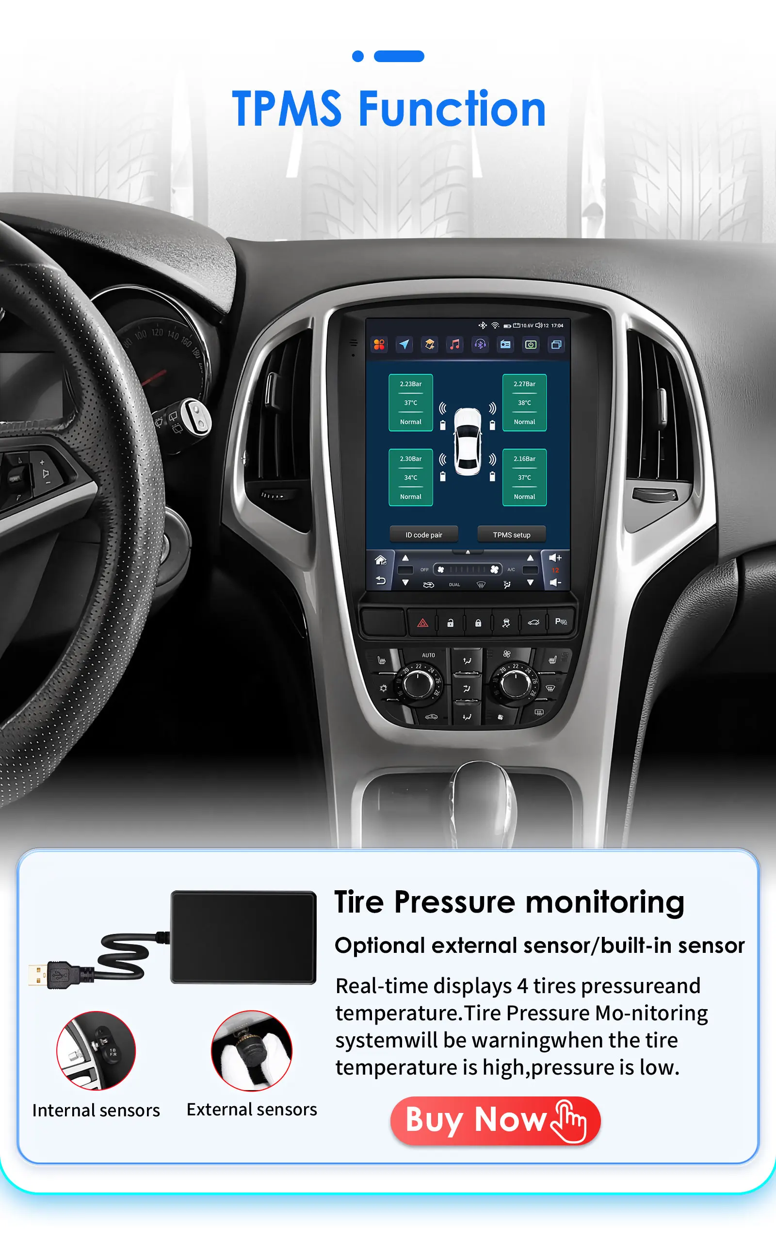 Hizpo 9.7" Car Radio for Opel Astra J Buick Verano 2009 - 2015 Vertical Screen Multimedia Player 2 Din GPS Carplay Auto Stereo