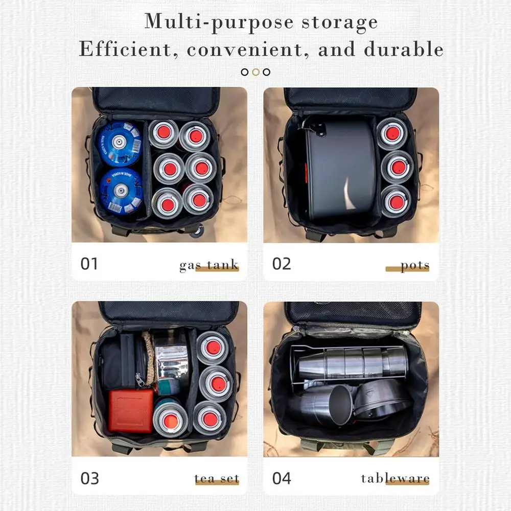 10L Outdoor Camping Gas Tank Storage Bag Large Capacity Ground Nail Tool Bag Gas Canister Picnic Cookware Utensils Bag Handbag
