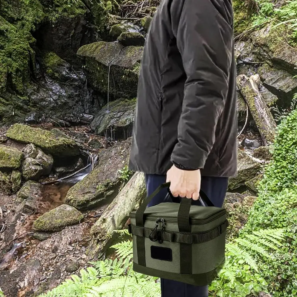 10L Outdoor Camping Gas Tank Storage Bag Large Capacity Ground Nail Tool Bag Gas Canister Picnic Cookware Utensils Bag Handbag