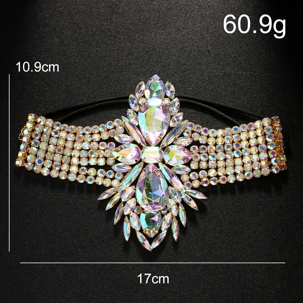 Stonefans AB Color Geometric Thigh Chain Elastic Women Exaggerate Dance Club Rave Fashion New Leg Jewelry for Women Summer Gifts
