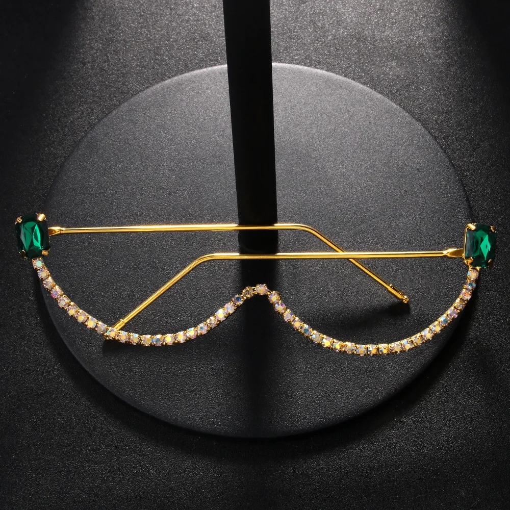 Stonefans AB Colorful Square Flasses Frames Women Free Shipping Hair Trending Crystal Eyeglasses Face Accessories Wholesale Gift