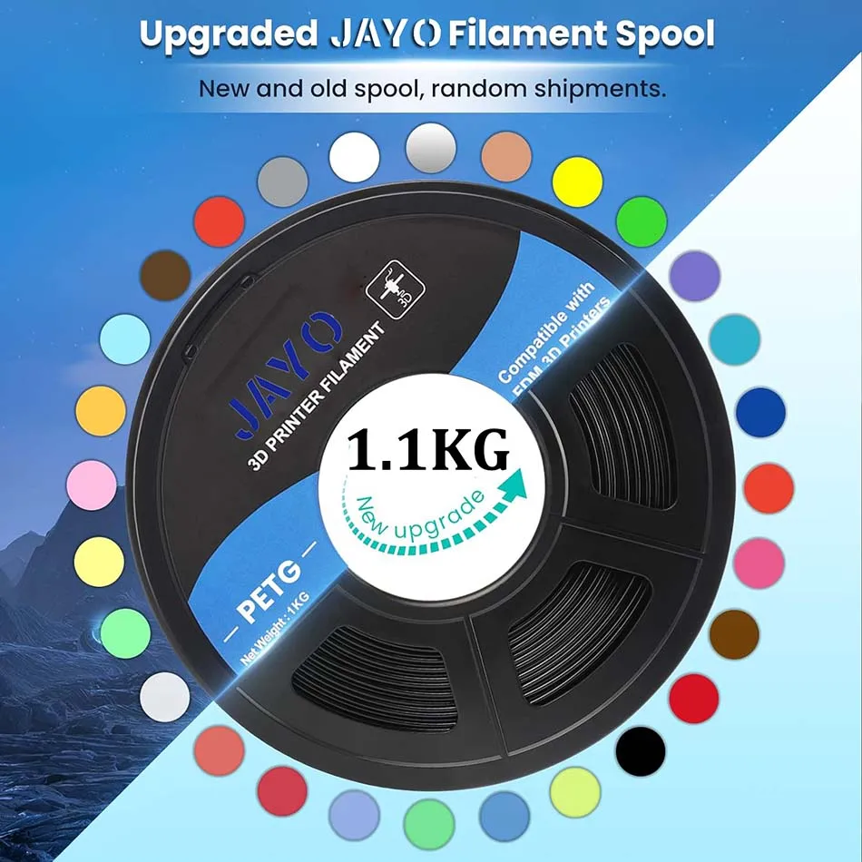 JAYO PETG Filament 1.75MM 10Rolls/set 3D Filament PETG For FDM 3D Printers Neatly Wound 3D Printer Materials