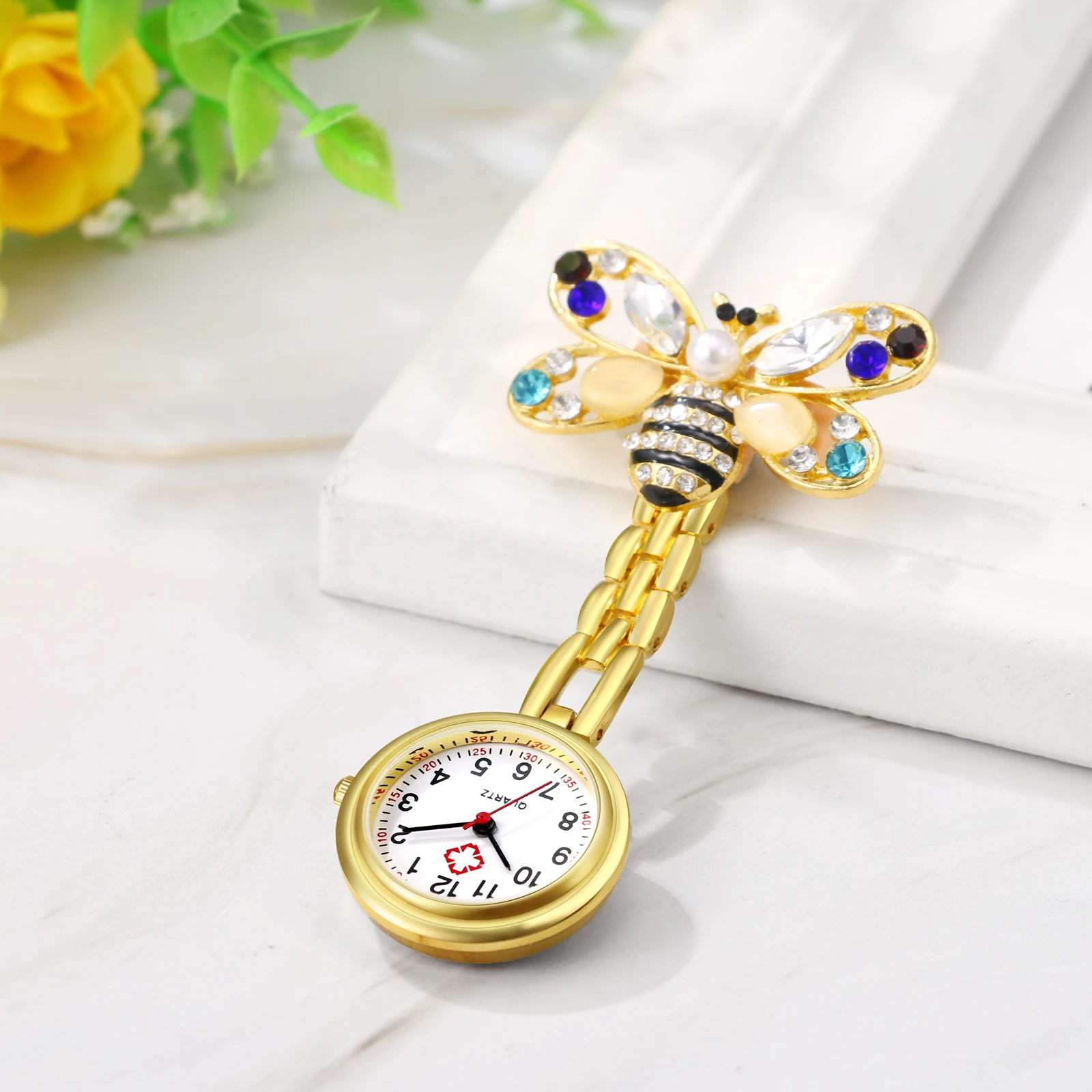 LANCARDO High Definition Easy-to-Read Digital Nurse Watch Honeybee Decorative Medical Auxiliary Watch Work for Men and Women