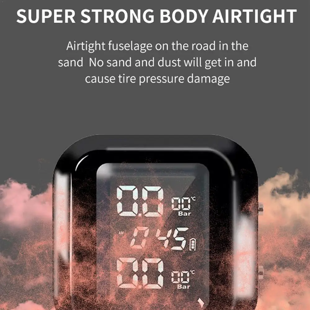 Tire Pressure Monitor Waterproof Motorcycle TPMS System High Precision LCD Display Real-time Monitoring Motorcycle Accessories