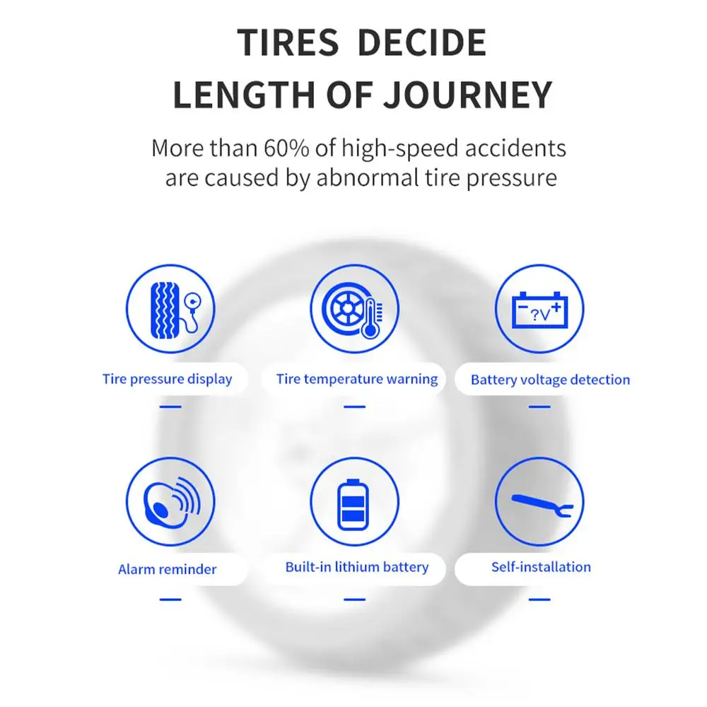 Tire Pressure Monitor Waterproof Motorcycle TPMS System High Precision LCD Display Real-time Monitoring Motorcycle Accessories