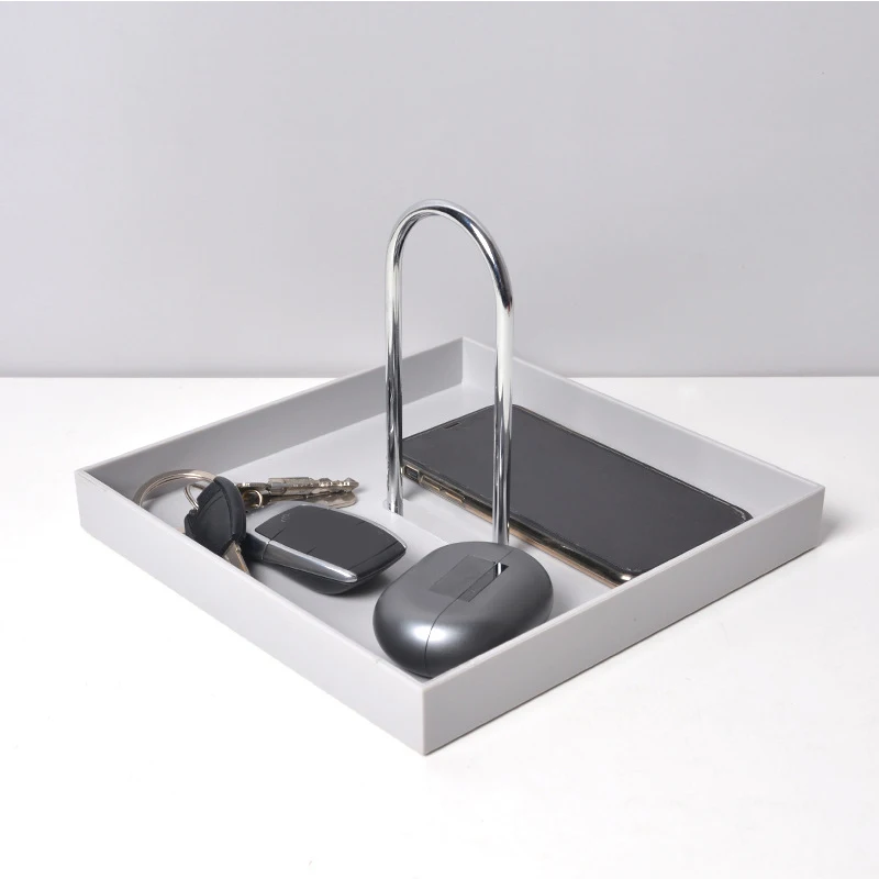 Tray Storage Desk Organizer Table Decorate Cosmetics Jewelry Sundries Display Makeup Bedroom Round Solid Color Storage organizer
